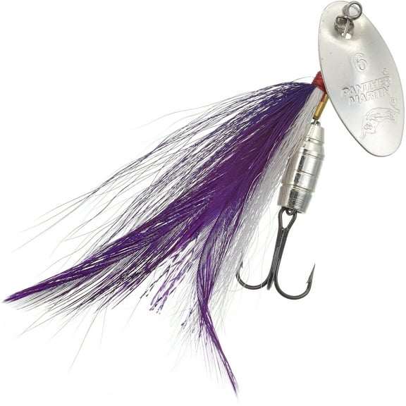 Panther Martin PMSS_15_SPW Barrel Body SonicStreamer Spinners Fishing Lure - Silver/Purple/White - 15 (1/2 oz)