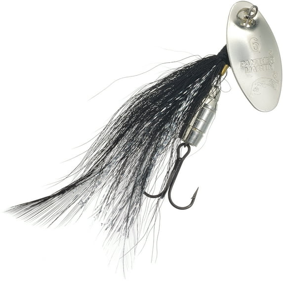 Panther Martin PMSS_6_SB Barrel Body SonicStreamer Spinners Fishing Lure - Silver/Black - 6 (1/4 oz)