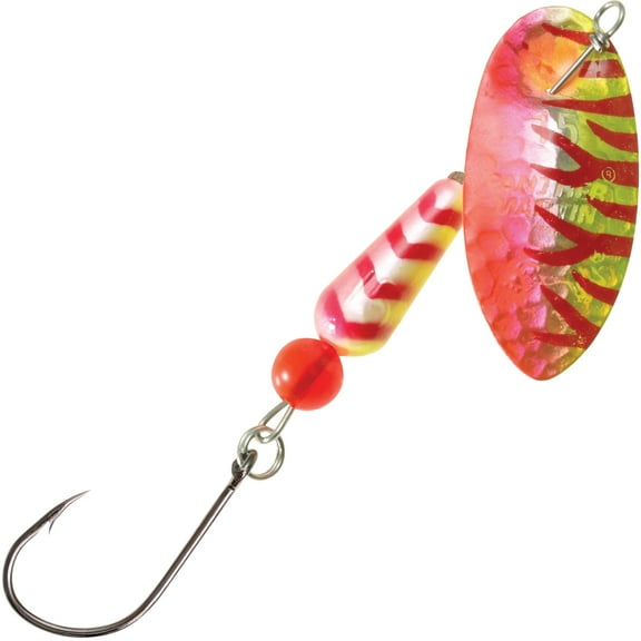 Panther Martin PMSSTUVHM_12_HMYFRT Hammered Salmon Steelhead Fishing Spinning Lure - UV Yellow/Flo-Red - 12 (7/16 oz)