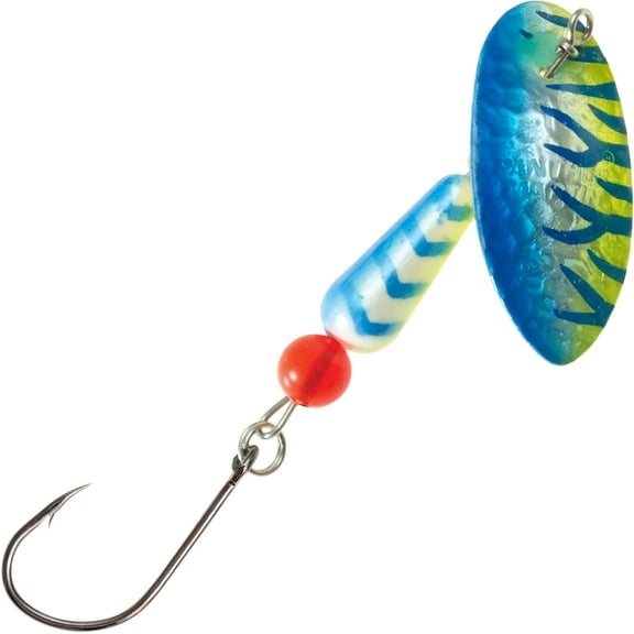 Panther Martin PMSSTUVHM_18_HMBCT Hammered Salmon Steelhead Fishing Spinning Lure - UV Blue/Chartreuse - 18 (3/4 oz)
