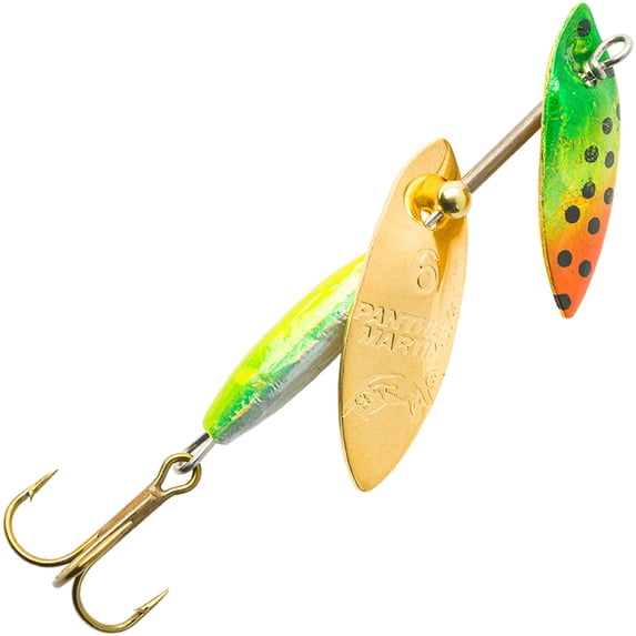 Panther Martin PMWSDF_2/4DF_HFG WillowStrike DualFlash Spinners Fishing Lure - Holo Fire Tiger/Gold - 2/4DF (3/16 oz)