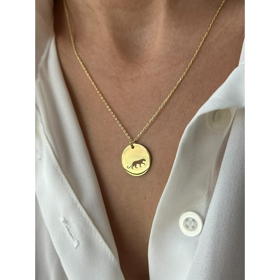 Panther Necklace • 925 Silver Jewelry • Black Panther Necklace • 14K Gold Plated • Wild Animal Jewelry • Pendant for Men • Panther Necklace