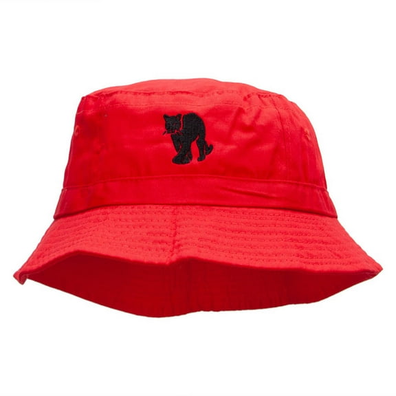 Panther Strut Embroidered Bucket Hat - Red OSFM
