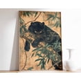 thumbnail image 1 of Panther Tiger Botanical Jungle Art Japanese Indian Tropical Vintage Animal Poster, 12x18 UNFRAMED, 1 of 3