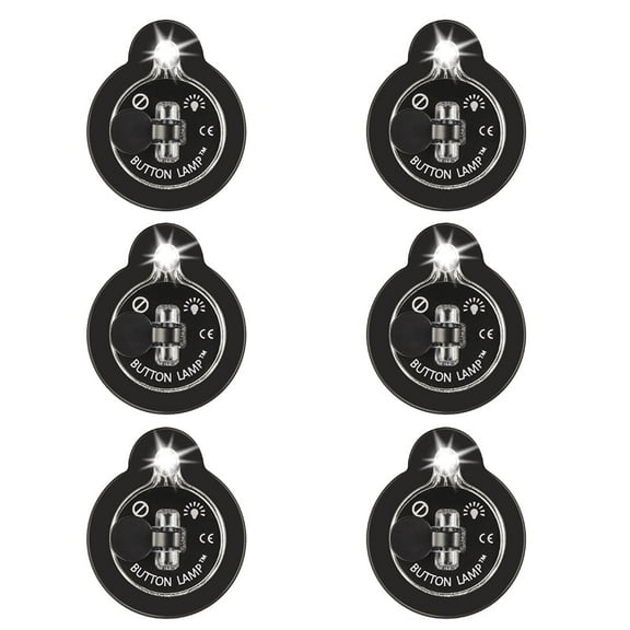 Panther Vision Button LAMP Adhesive LEDs Light Package - Lightweight, Ultra Small, Ultra Bright LED Utility Lights 6-Pack