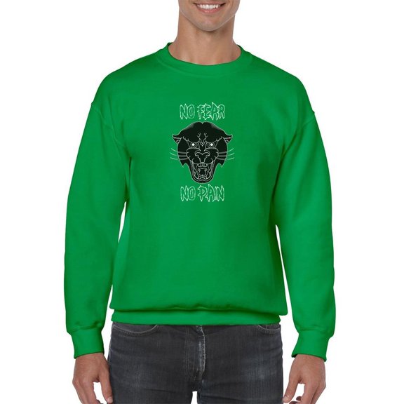 Panther With No Fear Quote Sweatshirt Men -Image by Shutterstock, Male 4X-Large