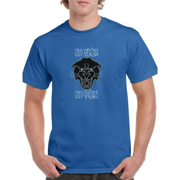 Panther With No Fear Quote T-Shirt Men -Image by Shutterstock, Male x-Large
