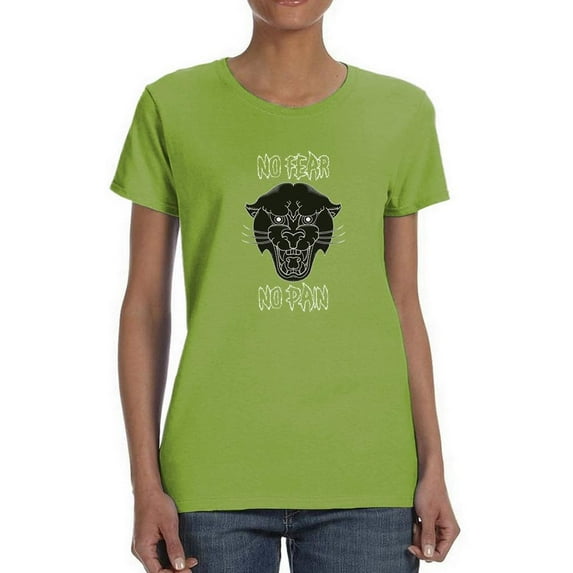 Panther With No Fear Quote T-Shirt Women -Image by Shutterstock, Female 3X-Large