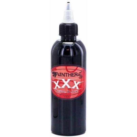 Panthera XXX Tribal Black Tattoo Ink (5oz), Intense Deep Black, Advanced Formula for Perfect Fill & Line Work, Smooth Application, Long-Lasting Shine & Rich Pigment