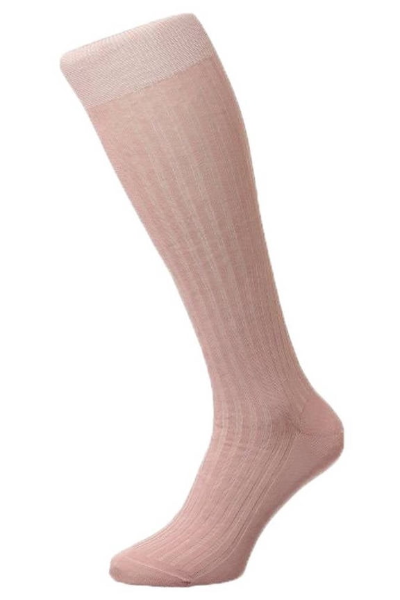 Danvers Cotton Fil D'Ecosse Over the Calf Socks - Dusky Pink