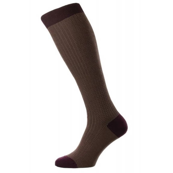 Pantherella Fabian Cotton Fil D'Ecosse Over the Calf Socks - Burgundy