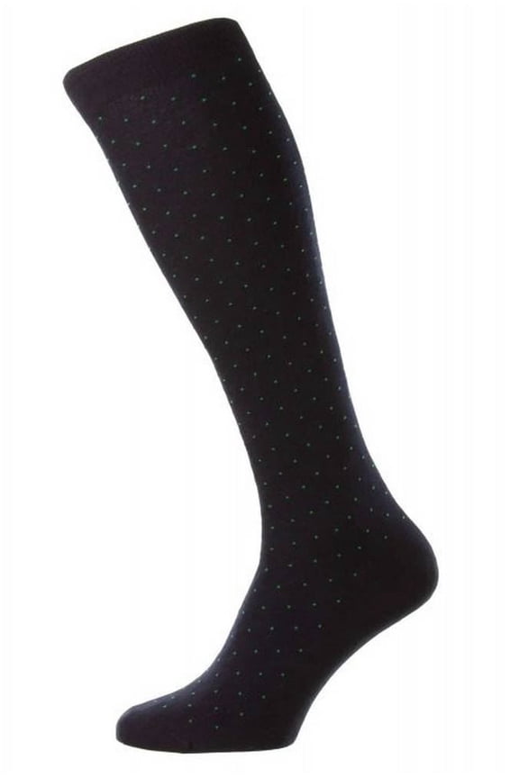 Gadsbury Cotton Fil D'Ecosse Over the Calf Socks - Navy