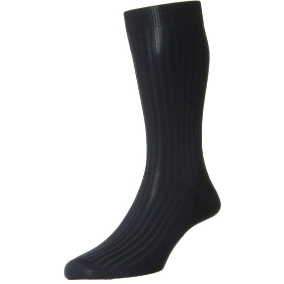 Pantherella Men's Navy Classic Collection Danvers Mid Calf Dress Sock - 8.5-11