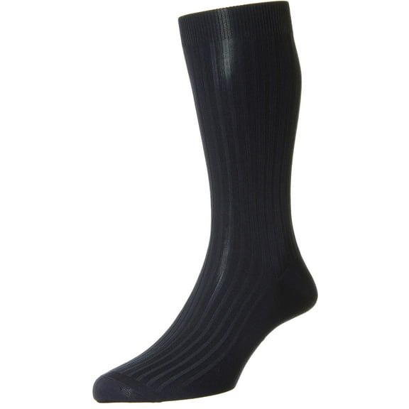 Pantherella Men's Navy Classic Collection Danvers Mid Calf Dress Sock - 8.5-11