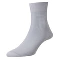 thumbnail image 1 of Pantherella St James Mini Basket Textured Cotton Fil D'Ecosse Ankle Socks - Sky Blue, 1 of 1