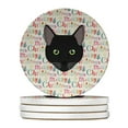thumbnail image 1 of Pantherette Cat Christmas Large Sandstone Coasters Pack of 4 4 in x 4 in, 1 of 3