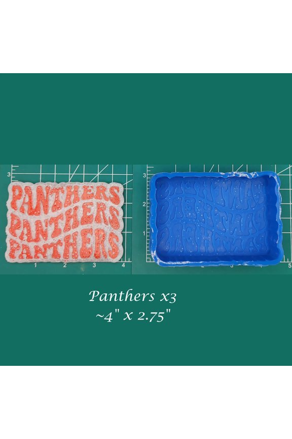 Panthers 3x Retro Font School Mascot Silicone Freshie Mold