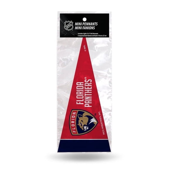 Panthers 8-Piece 4-Inch by 9-Inch Classic Mini Pennant Dcor Set