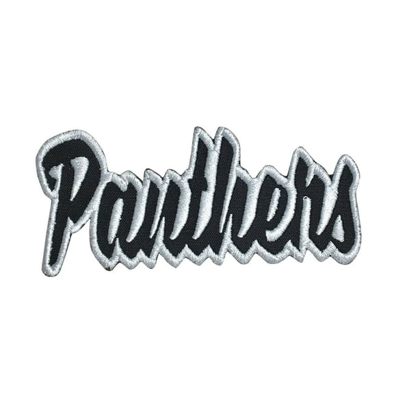 Panthers - Black/Gray - Team Mascot - Words/Names - Iron on Applique/Embroidered Patch