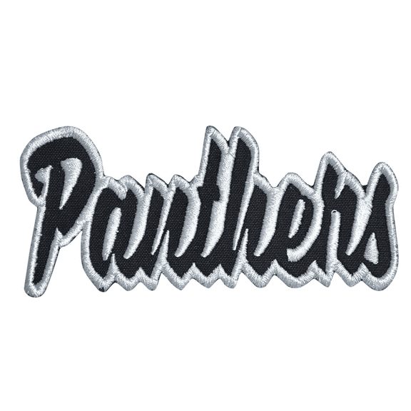 Panthers - Black/White - Team Mascot - Words/Names - Iron on Applique/Embroidered Patch