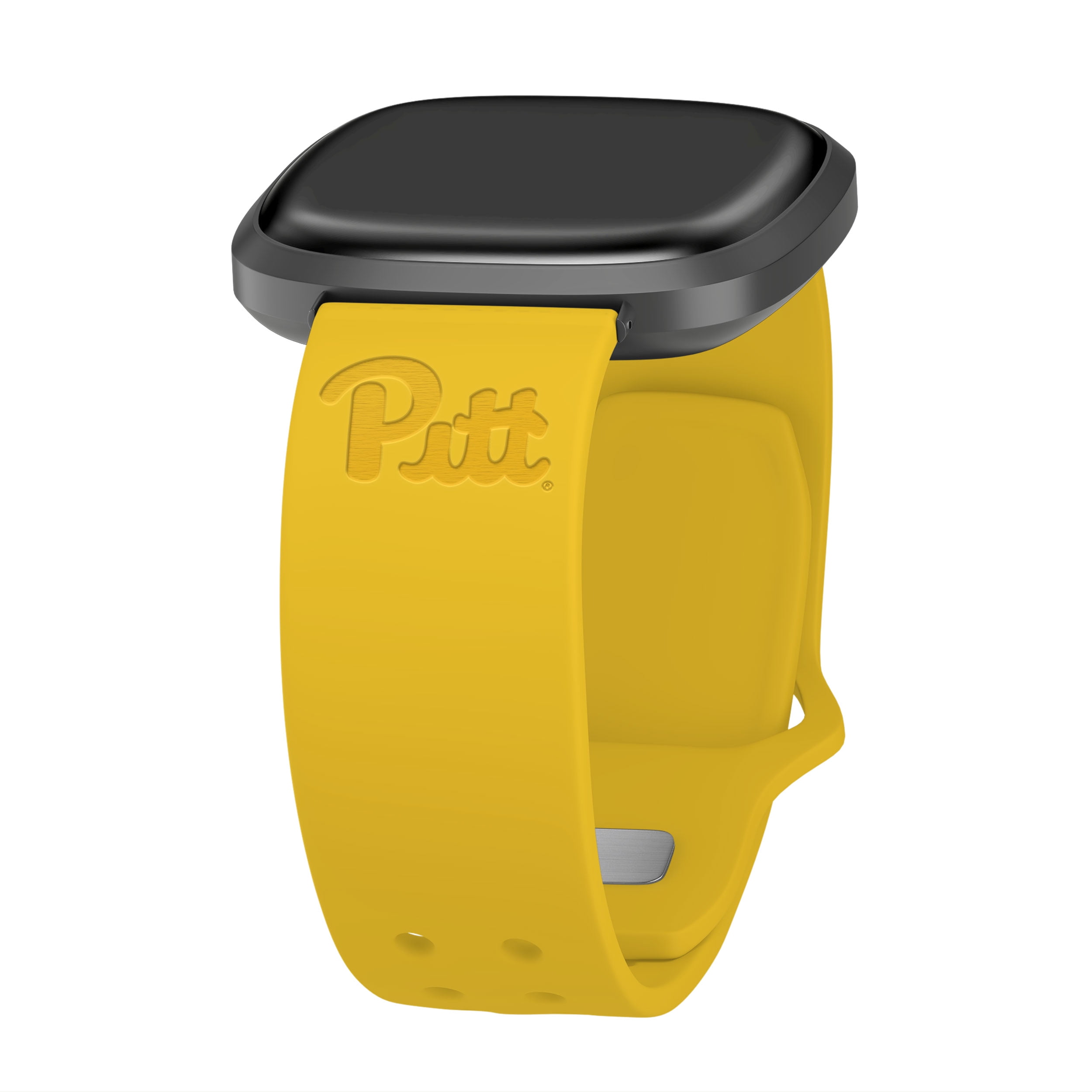 Panthers Engraved Silicone Unisex Watch Band for Fitbit Versa 3 and Sense (Yellow) by Affinity Bands