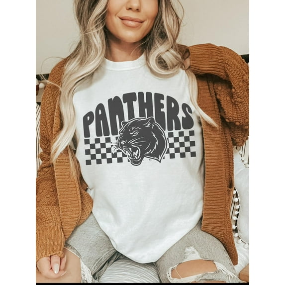 Panthers Mascot Tshirt, Game Day, Football Mom Shirt, Unisex Vintage Tee