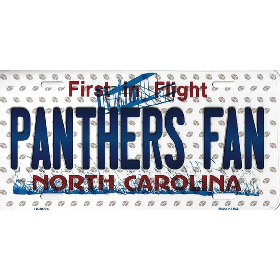 Panthers North Carolina State Background Novelty Metal License Plate Tag (Panthers Fan)