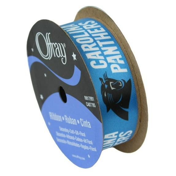 Panthers Printed Ribbon 7/8-Inch Width, 9 Foot Spool