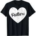 thumbnail image 1 of Panthers School Sports Fan Team Spirit Mascot Heart Gift T-Shirt, 1 of 3