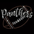 thumbnail image 1 of Panthers Script Football Iron-on Clear Rhinestone and Rhinestud Transfer by JCS Rhinestones, 1 of 3