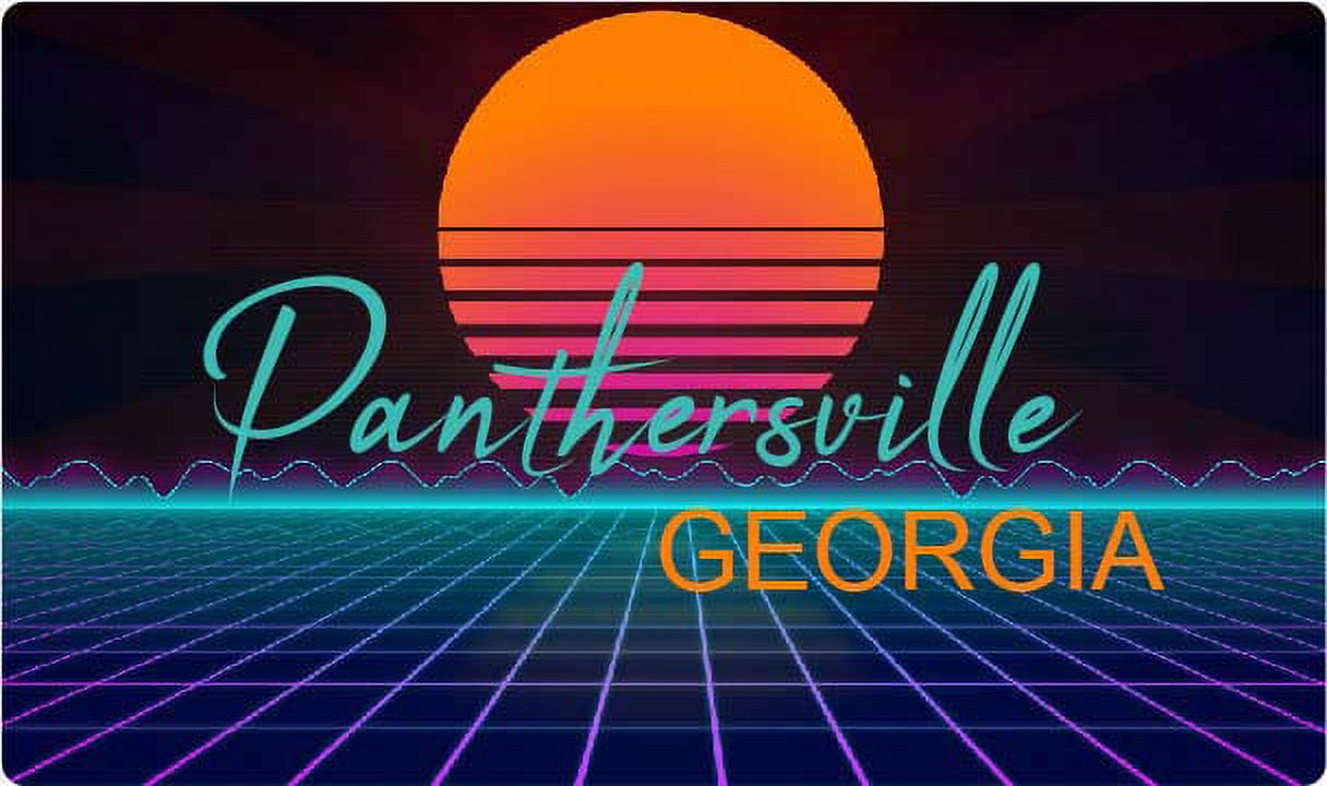 Panthersville 2 X 1.25Inch Vinyl Decal Stiker Retro Neon