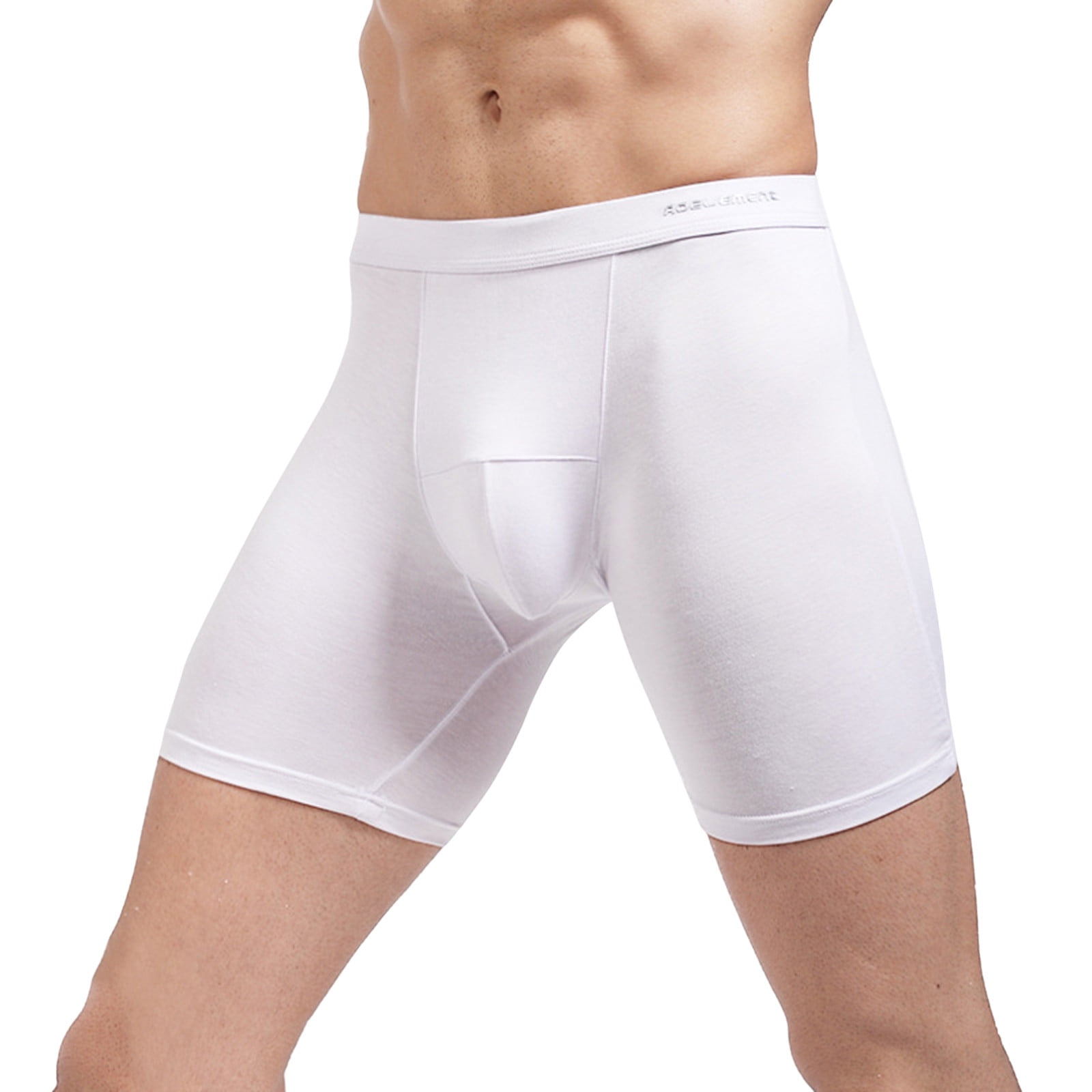 Plus Size Men's Underwear Boxer Briefs High Waist Anti-Chafing  Moisture-Wicking Underwear Performance Stretch Cotton Long Leg Trunks