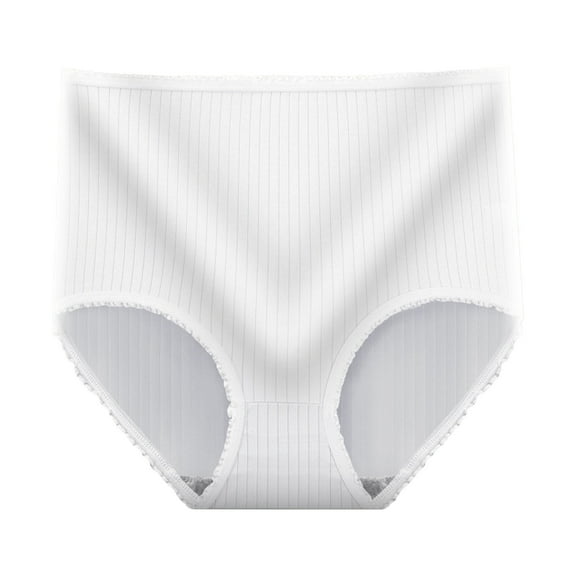 Panties For Women High Waist Seamless Full Coverage Briefs Absorbent Underwear Polyester Spandex 1 Pc White Size M-2Xl Women's Panties