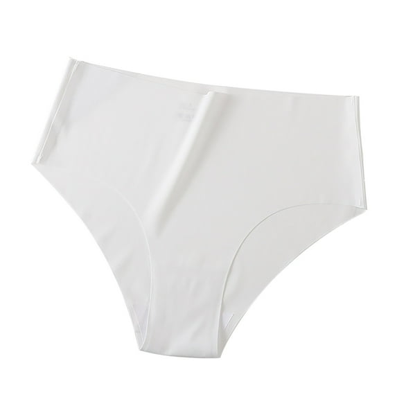 Panties For Women, High Waisted No Show Bikini Briefs - Silky Soft Seamless Underwear Ladies Underwear PantiesWhite, Size XS-XL