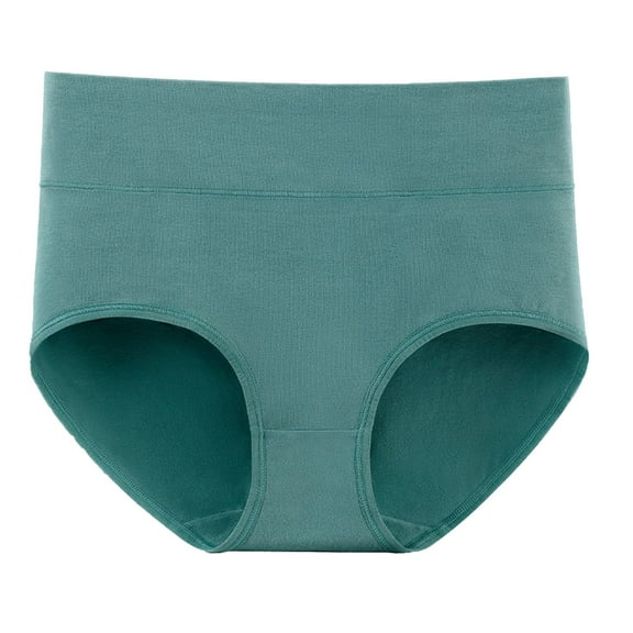 Panties For Women New Pure Cotton High Waist Underwear Soft Skin Friendly Comfortable Polyester Spandex 1 Piece Green Size L-5Xl Women's Panties