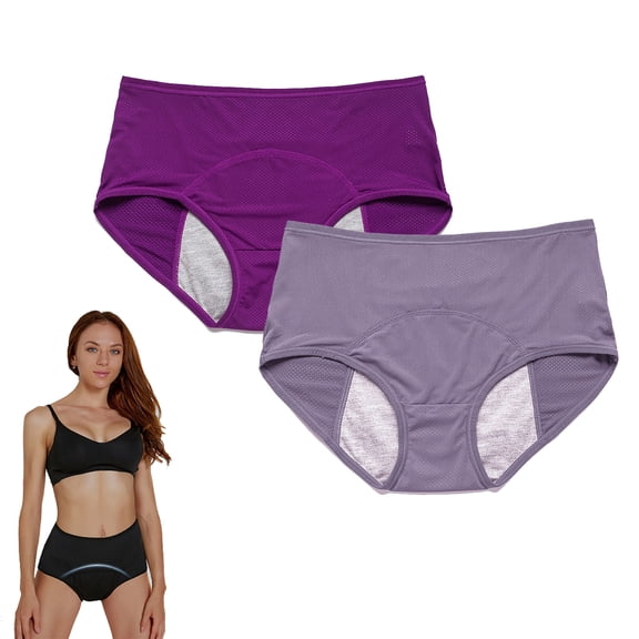 Panties for Women Over 60 Incontinence Protective Briefs & Underwear Leakproof Ladies Underwear Washable Reusable Panties High Waisted Full Coverage Soft Stretch Briefs Everyday Comfort