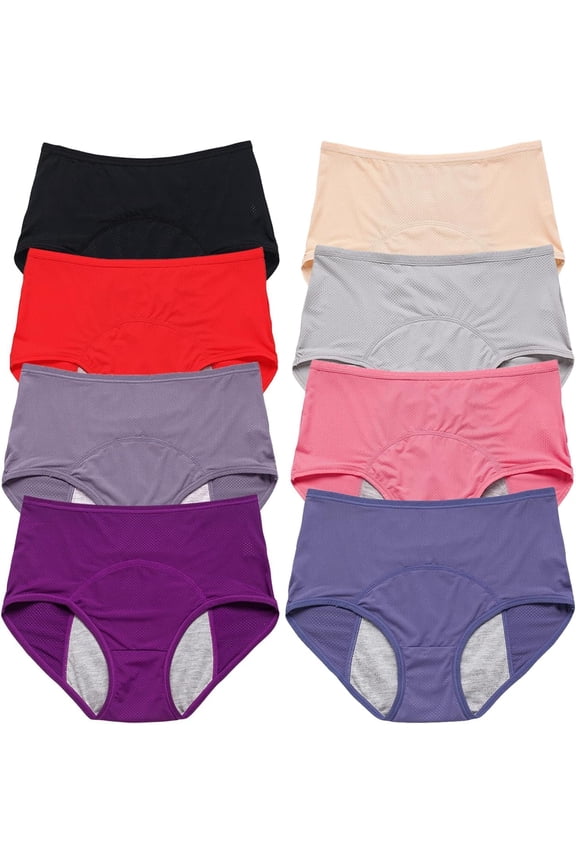 Panties for Women Over 60 Leak proof Ladies Underwear Washable，Cotton Incontinence Underwear for Women, Middle Waisted Panties for Women over 60, Reusable Protective Briefs