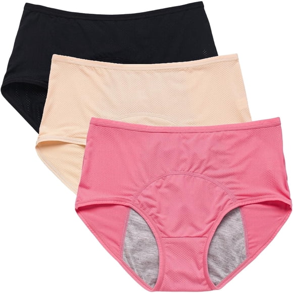 Panties for Women Over 60 Leak proof Ladies Underwear Washable，Cotton Incontinence Underwear for Women, Middle Waisted Panties for Women over 60, Reusable Protective Briefs