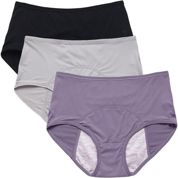 Panties for Women Over 60 Leak proof Ladies Underwear Washable，Cotton Incontinence Underwear for Women, Middle Waisted Panties for Women over 60, Reusable Protective Briefs