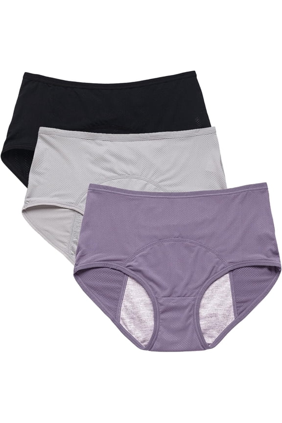 Panties for Women Over 60 Leak proof Ladies Underwear Washable，Cotton Incontinence Underwear for Women, Middle Waisted Panties for Women over 60, Reusable Protective Briefs