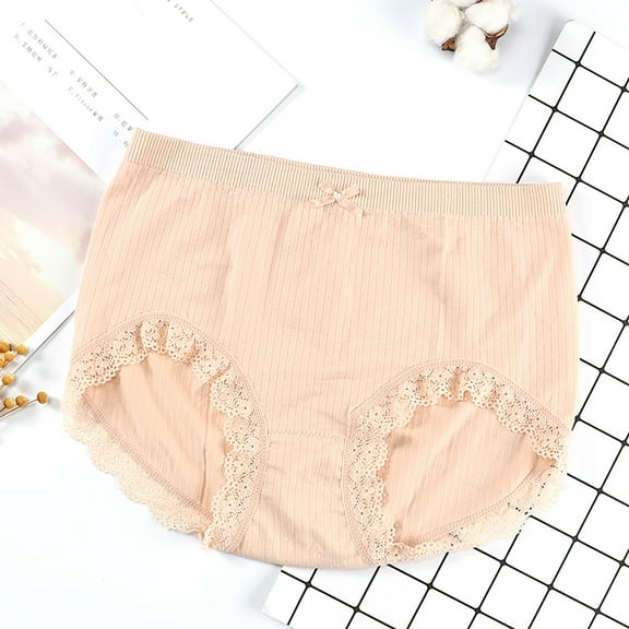 Panties for Women Tbopshirt Brief Underwear,Hipster Underwear,Ladies Sexy Lace Trim Panties Mid-waist Briefs Double Crotch Panties,Cheeky Panties,Gifts