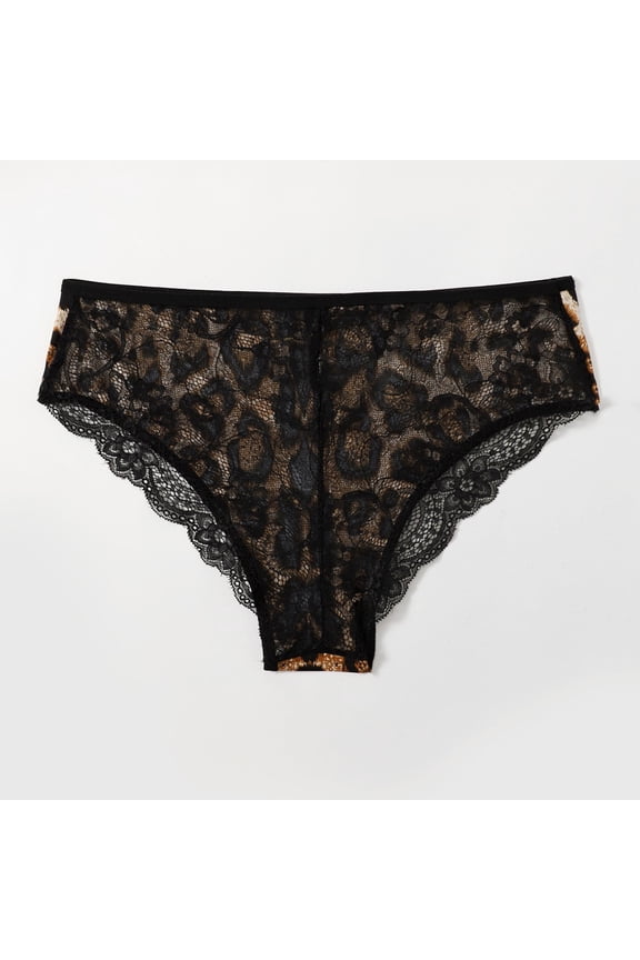 Panties for Women Tbopshirt Brief Underwear,Hipster Underwear,Women Leopard Lace Lingerie G-string Briefs Underwear Panties T string Thongs,Cheeky Panties,Gifts