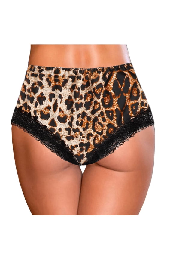 Panties for Women Tbopshirt Brief Underwear,Hipster Underwear,Women Leopard Lace Lingerie G-string Briefs Underwear Panties T string Thongs,Cheeky Panties