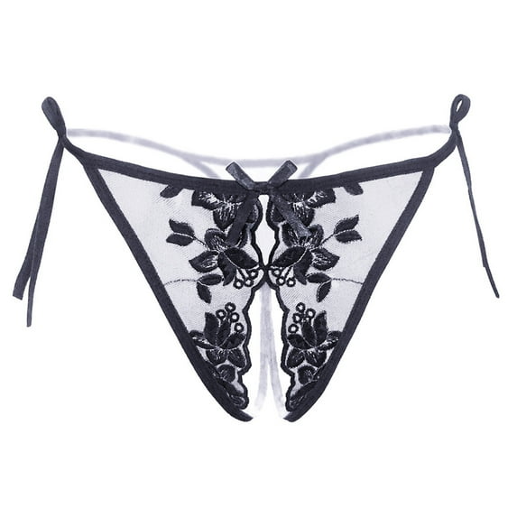Panties for Women Tbopshirt Womens Thongs,Hipster Underwear,Women Underwear Lace Embroidery Perspective Bandage Bikini Underpant,Cheeky Panties