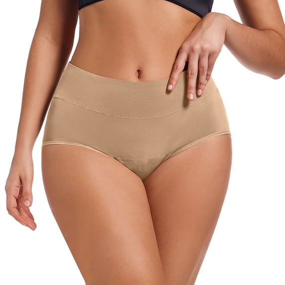 Panties for Women,Comfort High Waist Womens Underwear Full Coverage Briefs Soft Breathable Stretch Postpartum Panties Everyday Wear,Womens Underwear,Beige,XS