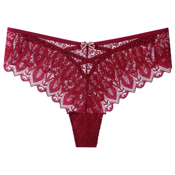Xijirk Panties for Women,Mid Rise Lace Thong Underwear with Bow Design Breathable Gusset Comfortable Panties for Daily Wear,Womens Underwear,,M