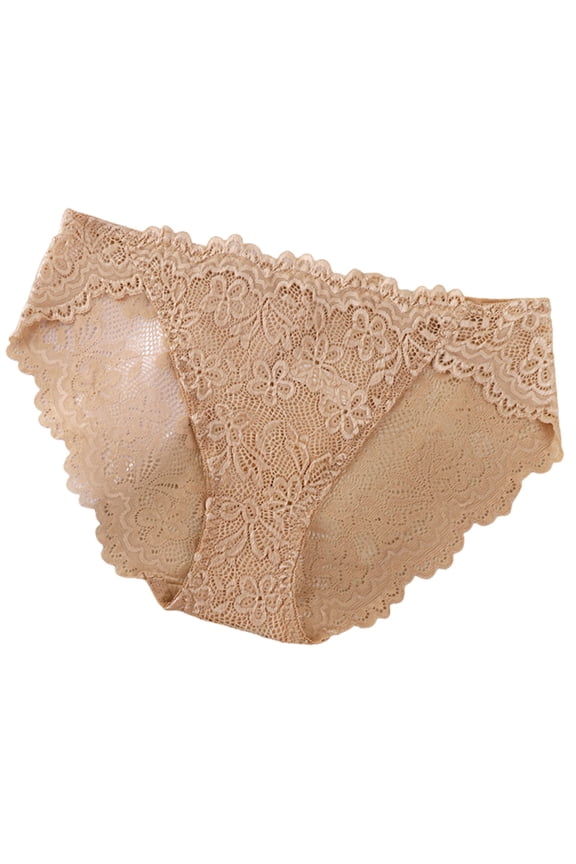 Panties for Women,European Border Lace Briefs for Women Close Fitting Comfortable Thin Cut Out Design Everyday Soft Underwear,Womens Underwear,Khaki,S
