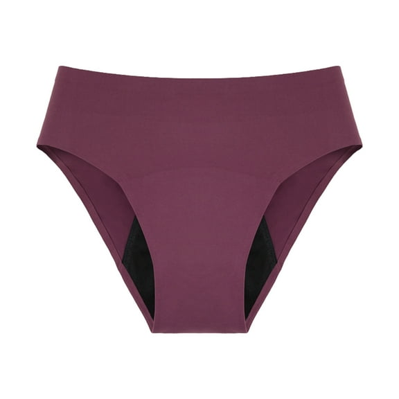 Panties for Women,High Waist Menstrual Underwear for Women Absorbent Leak Proof Reusable Panties with Quick Drying Four Layer Technology,Womens Underwear,Purple,L