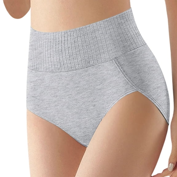 Panties for Women,High Waist Shaping Control Underwear Seamless Panties Comfortable Breathable Fabric All Day Wear Supportive Everyday Tummy,Womens Underwear,Grey,XL