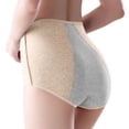 thumbnail image 1 of Panties for Women,High Waist Women Leak Proof Menstrual Panties Front Back Sanitary Plus Size Pure Underwear Comfortable Design,Womens Underwear,Beige,L, 1 of 4